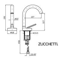 MEDIDAS MONOMANDO LAVABO ISY22 ZUCCHETTI 